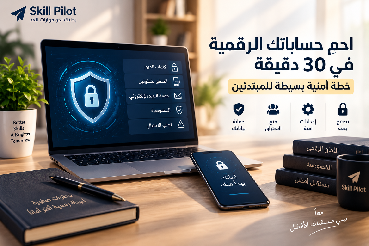 احمِ حساباتك الرقمية في 30 دقيقة: خطة أمنية بسيطة للمبتدئين احمِ حساباتك الرقمية في 30 دقيقة: خطة أمنية بسيطة للمبتدئين